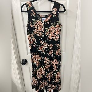 VINTAGE 90s Style Floral Sundress Mother of Pearl Buttons size petite M